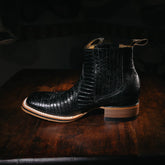 Botin Armenta Grabado Lizard Negro 002
